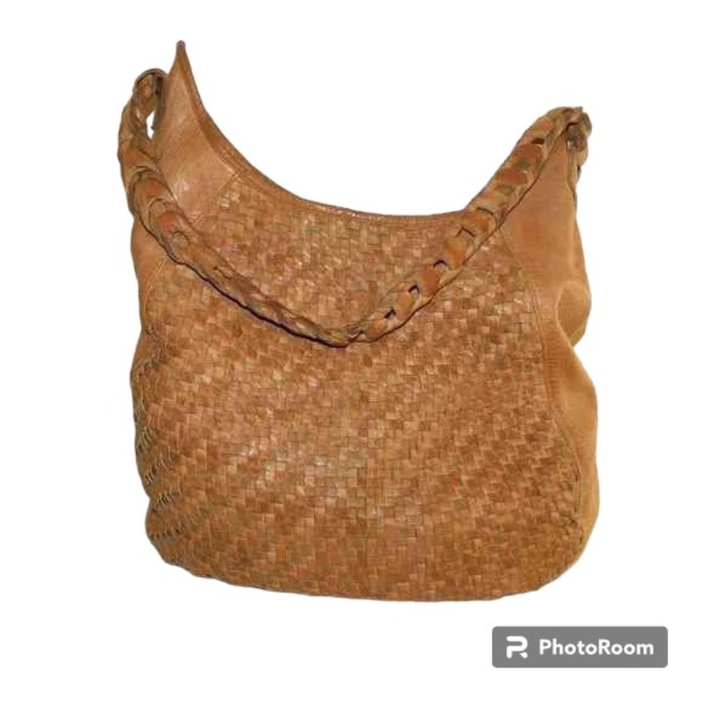 Platania Woven Leather Made In Italy Hobo Purse Handbag Tote